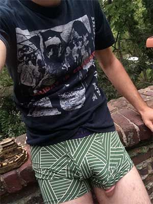 Walking with my cock mostly out of my underwear in Charleston, WV, come suck me