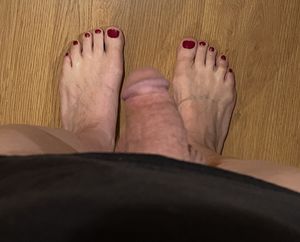Red toes turn my wife on, out comes the strapon and my ass gets a workout.