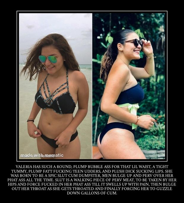 Slutty lil Spic sex object Valeria Soledad Moncada captioned