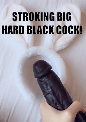 Stroking big hard black cock