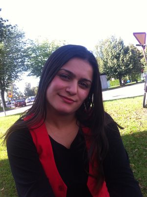 she is looking at your hard cock