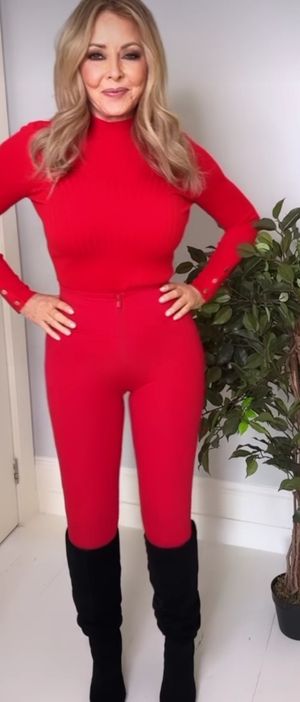 Carol big boobs in all red