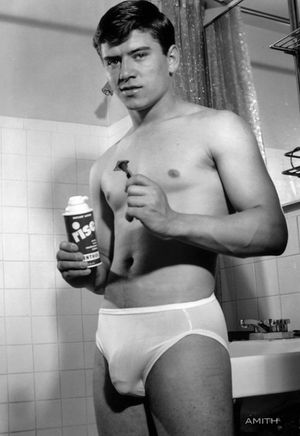 Nude vintage underpants shaving