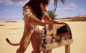 Big Ass Slut slaved and fucked from behind by Mad Lion #2