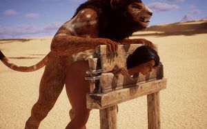 Big Ass Slut slaved and fucked from behind by Mad Lion #3