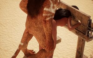 Big Ass Slut slaved and fucked from behind by Mad Lion #5 - Creampie Finish