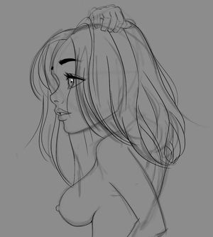 Sexy side boob sketch