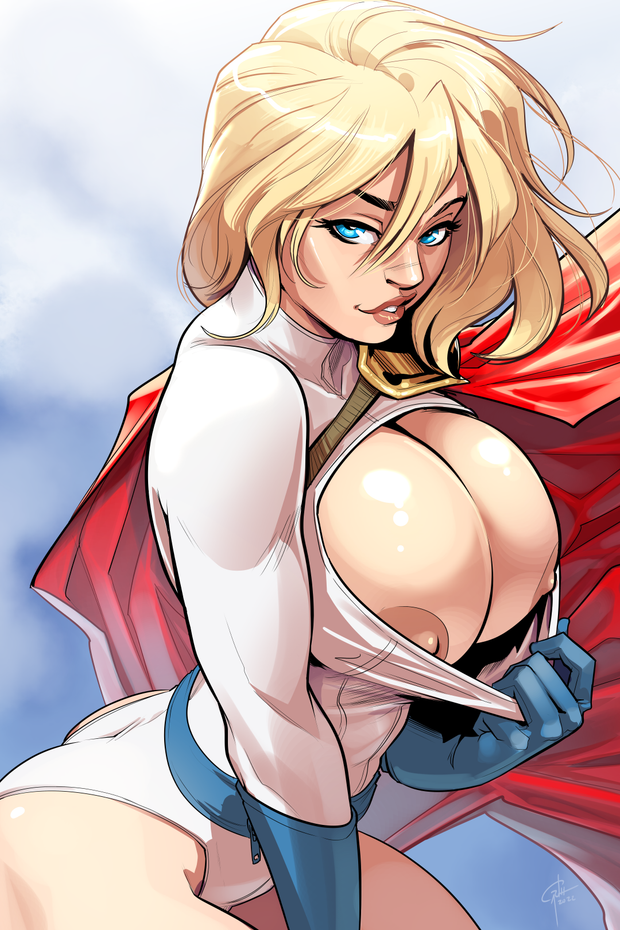 Sexy blonde showing off big tits