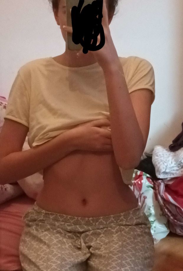 Skinny shy teen