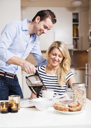 serving her breakfast