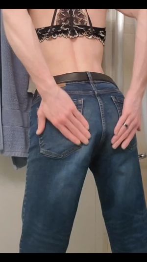 Plugged sissy dressing for work