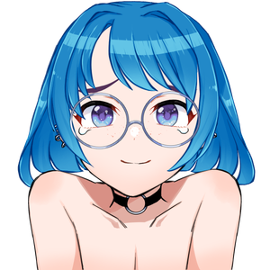 Anime woman with blue hair