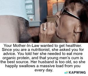 Mother-in-law swallows cum