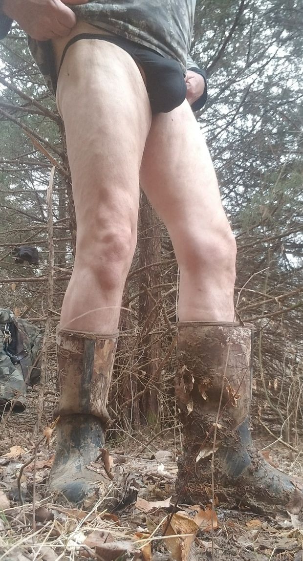 Hike in boots and a thong