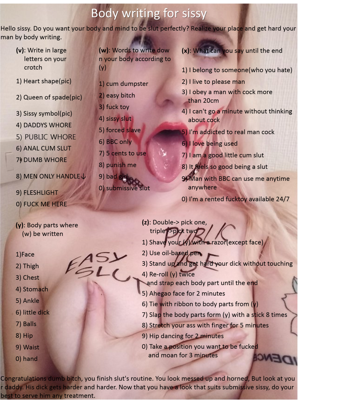 Body writing tuto