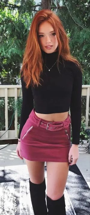 Teen redhead in boots
