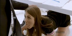 Mom said best way to have a happy boss is swallow his cock and all his loads