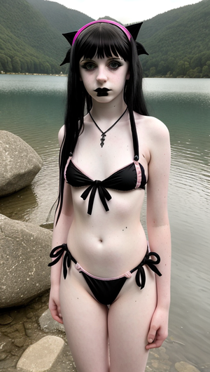 Goth Teen in Pastel Bikini Theme #2