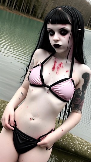 Goth Teen in Pastel Bikini Theme #3