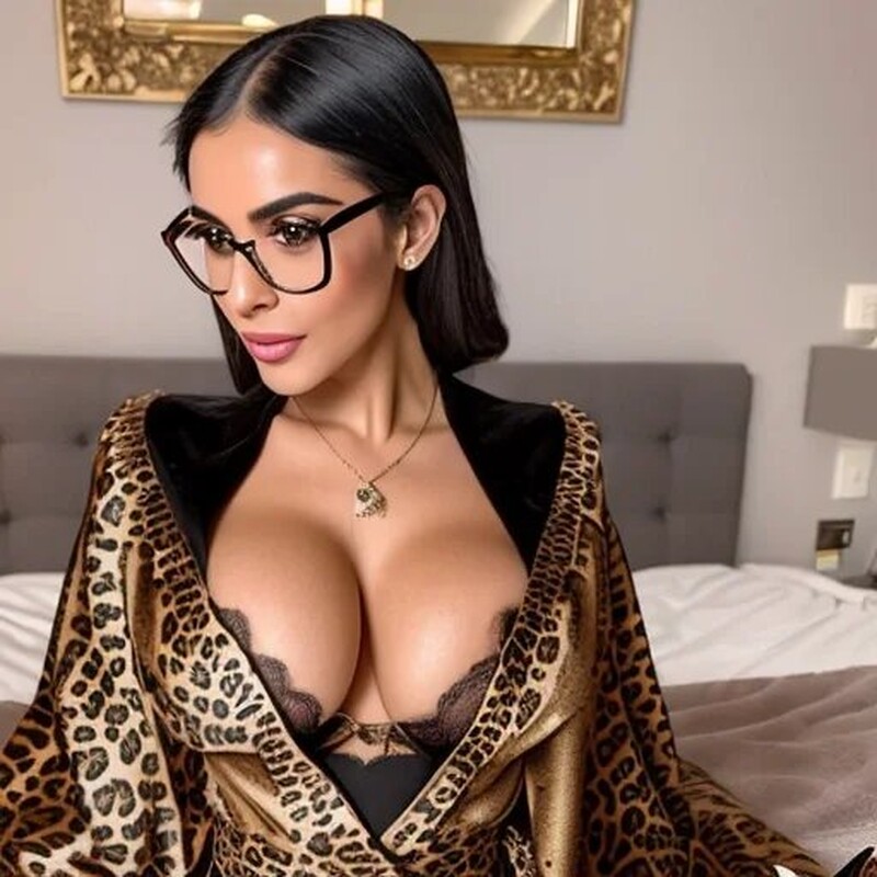 AI generated model leopard in bedroom