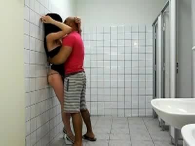 Super hot trap gets fucked in a public washroom