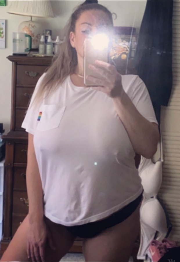 Lovely big nipples showing through