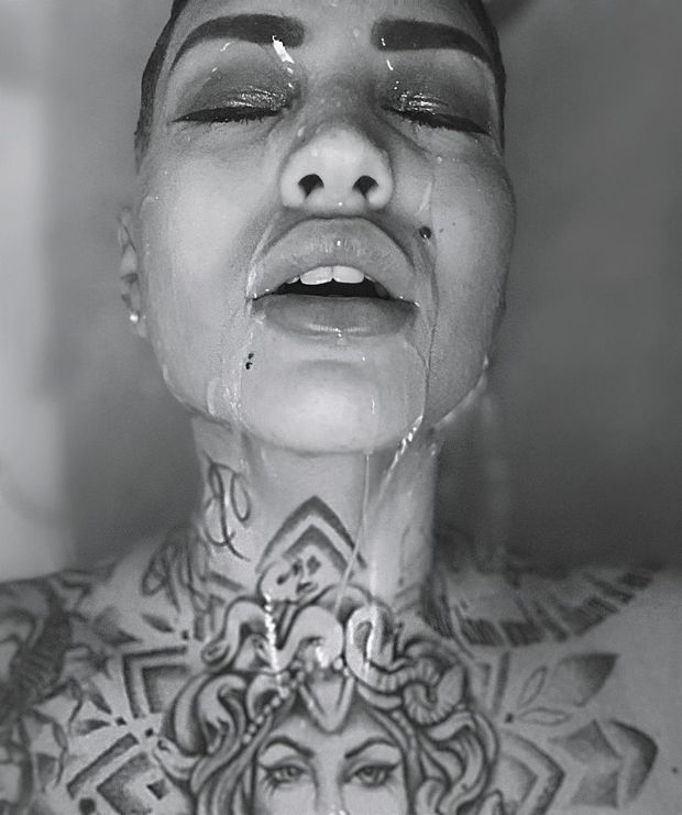 Passionate tattooed whore