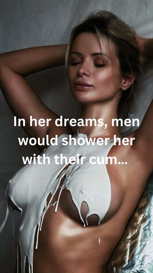 In her dreams, men would shower her with their cum...