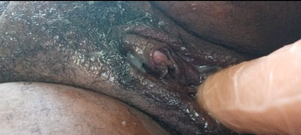 I was horny and wet so I pulled out my favorite big White Cock toy.