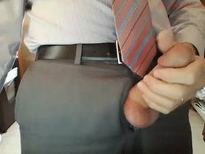 My fantasy since I was a teenager, men in suits in the courthouse bathroom