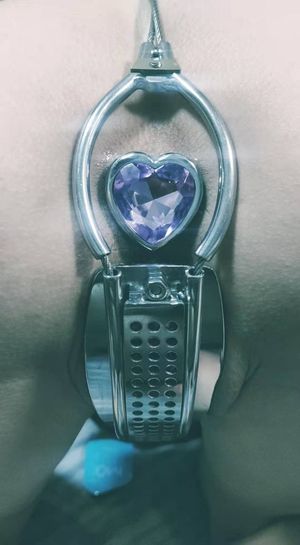 Locked in chastity with pluig❤️