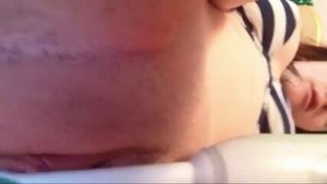 massaging my leaky pussy with a toothbrush