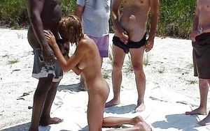 Mom checks for sand crabs