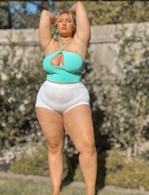 Australian BBW Mkay Tight White Shorts