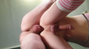 Femboy fucked until he cums