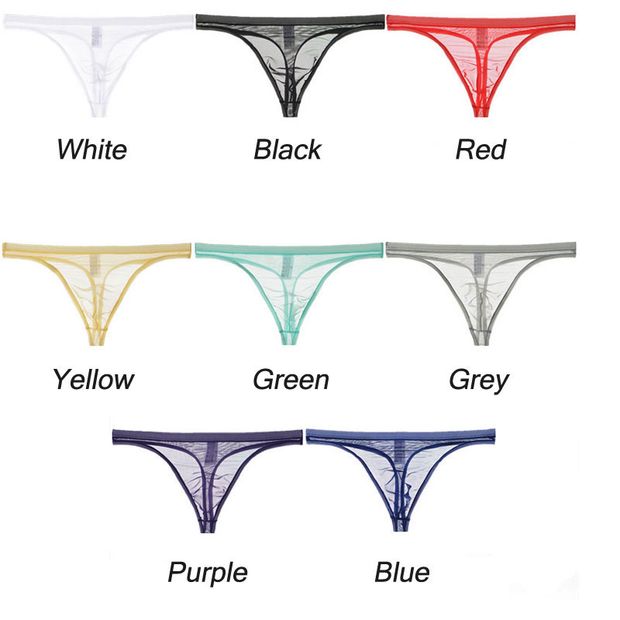 Sexy Ultra Thin Mesh Transparent Sissy Underwear G-String Thong Lingerie For Men Briefs Low Waist Panties