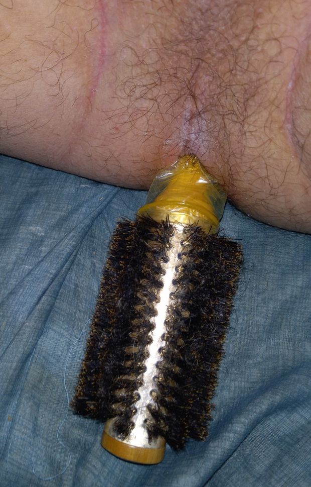 My daughter's brush in my sissy ass.