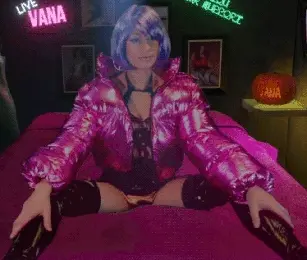 Vana dressed as a sexy cyber joytoy