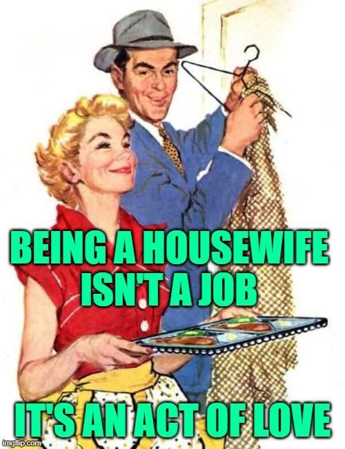 have a good reason for being a good housewife.