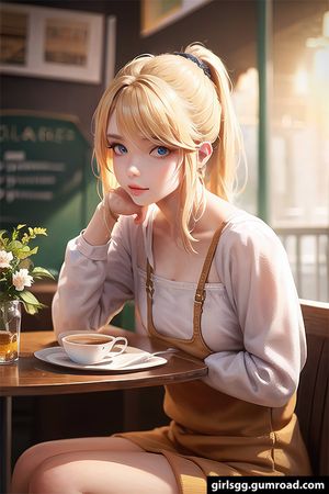 Bella At The Cafe Enjoying Some Coffee