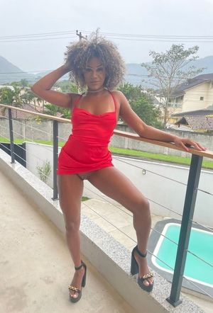 Stunning in a red dress ebony Brazilian thais Gomes