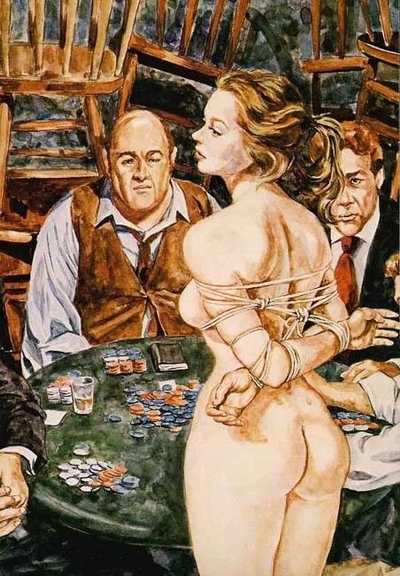 David Grant had thrown his watch, his car & now lastly his wife into the card game. ALL HE HAD WAS A PAIR OF TWO'S.