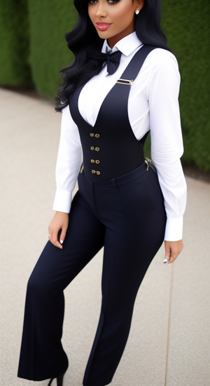 AI generated beauty in a nice suit.