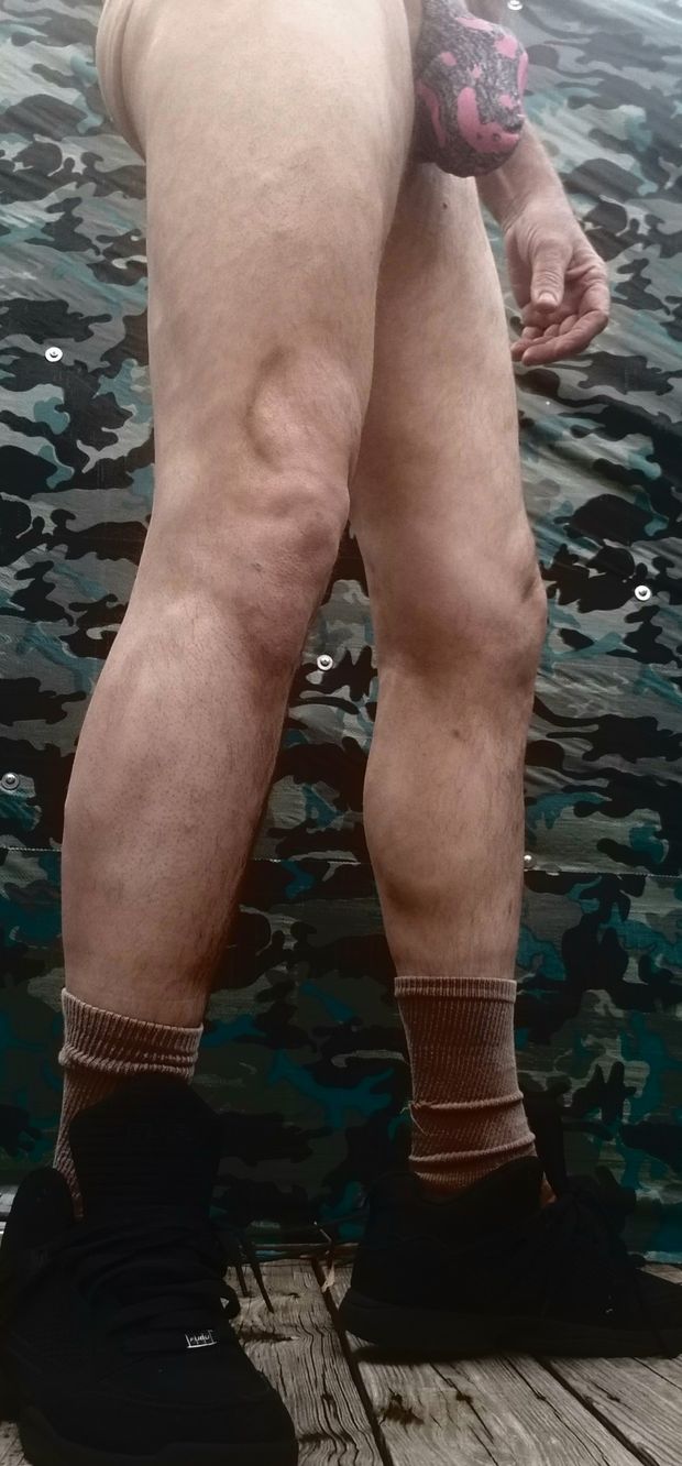 Me bulging in pink camo thong