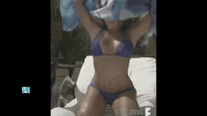 Gorgeous Nikki Bella In Hot Blue Bikini Gif!