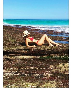 Adria Arjona In SEXY RED BIKINI PIC REUPLOADED!