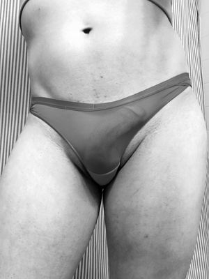 I love the feeling of panties on my hard cock