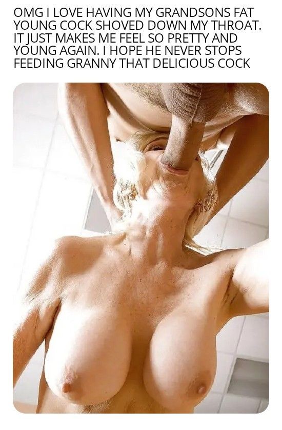 Swallow all of your grandsons fat cock granny
