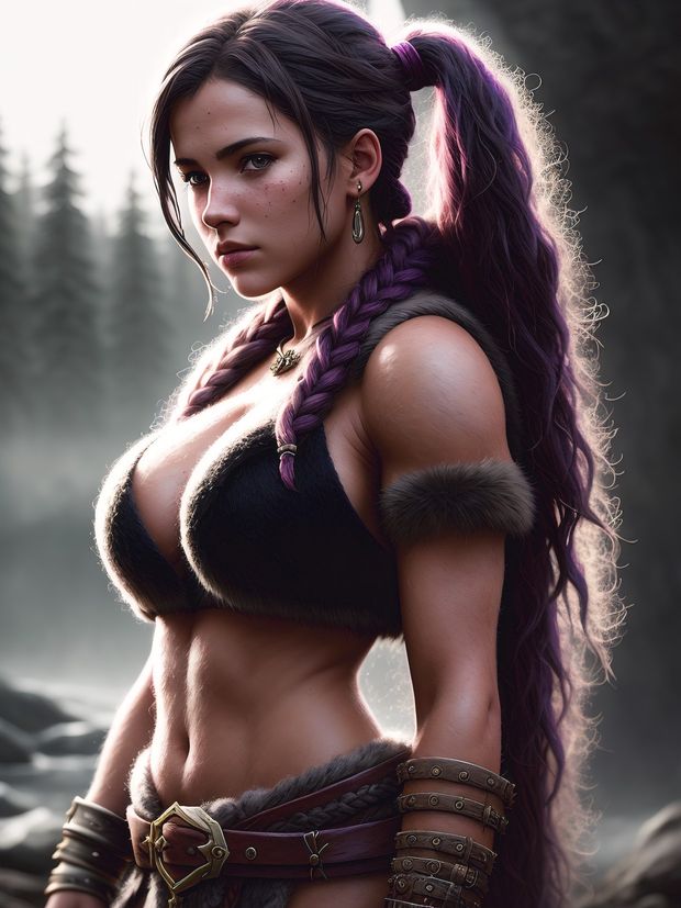 AI Art - Busty Barbarian