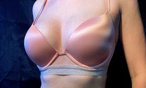 Pretty slut in cute pink bra